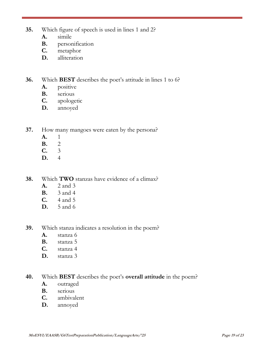 Stimulus for question 35