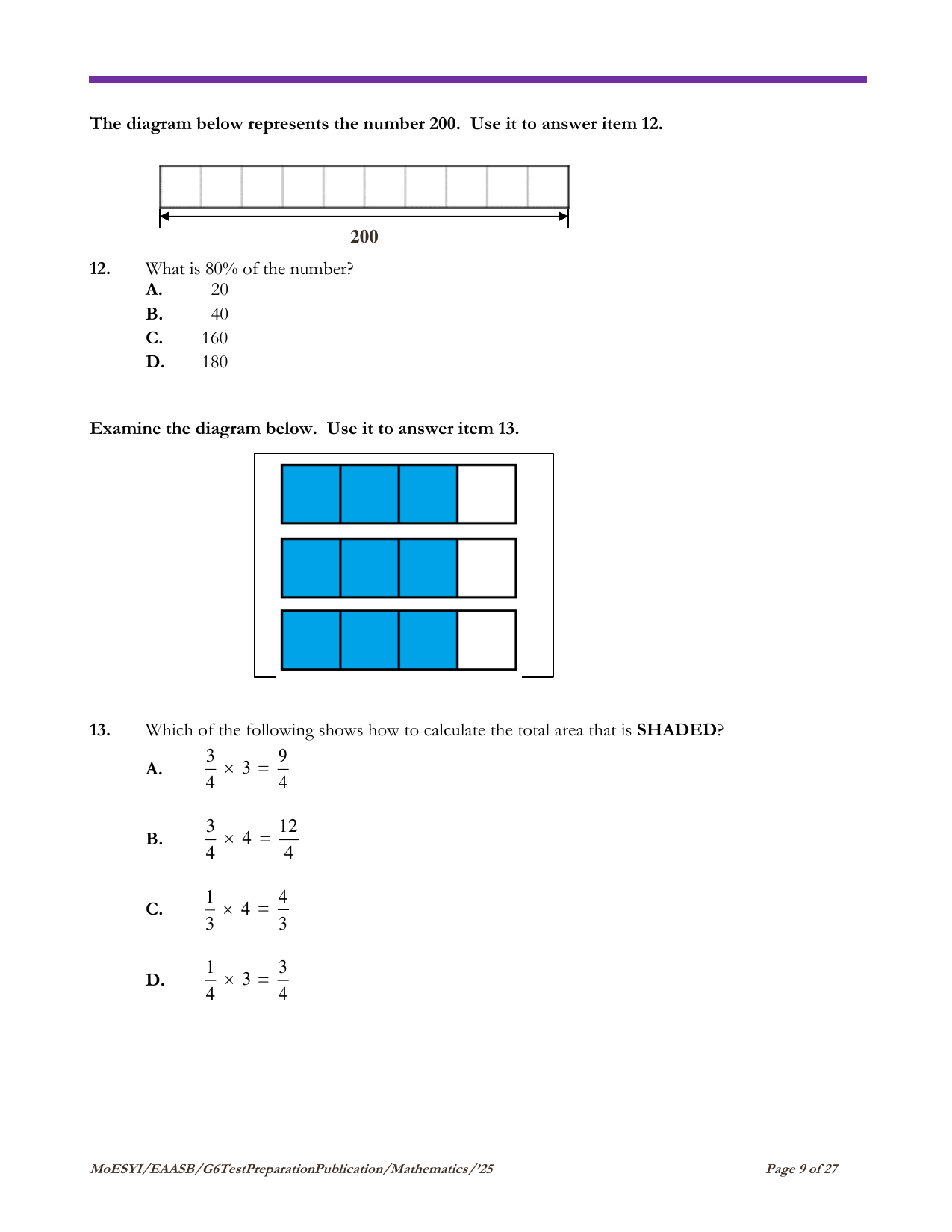 Stimulus for question 12