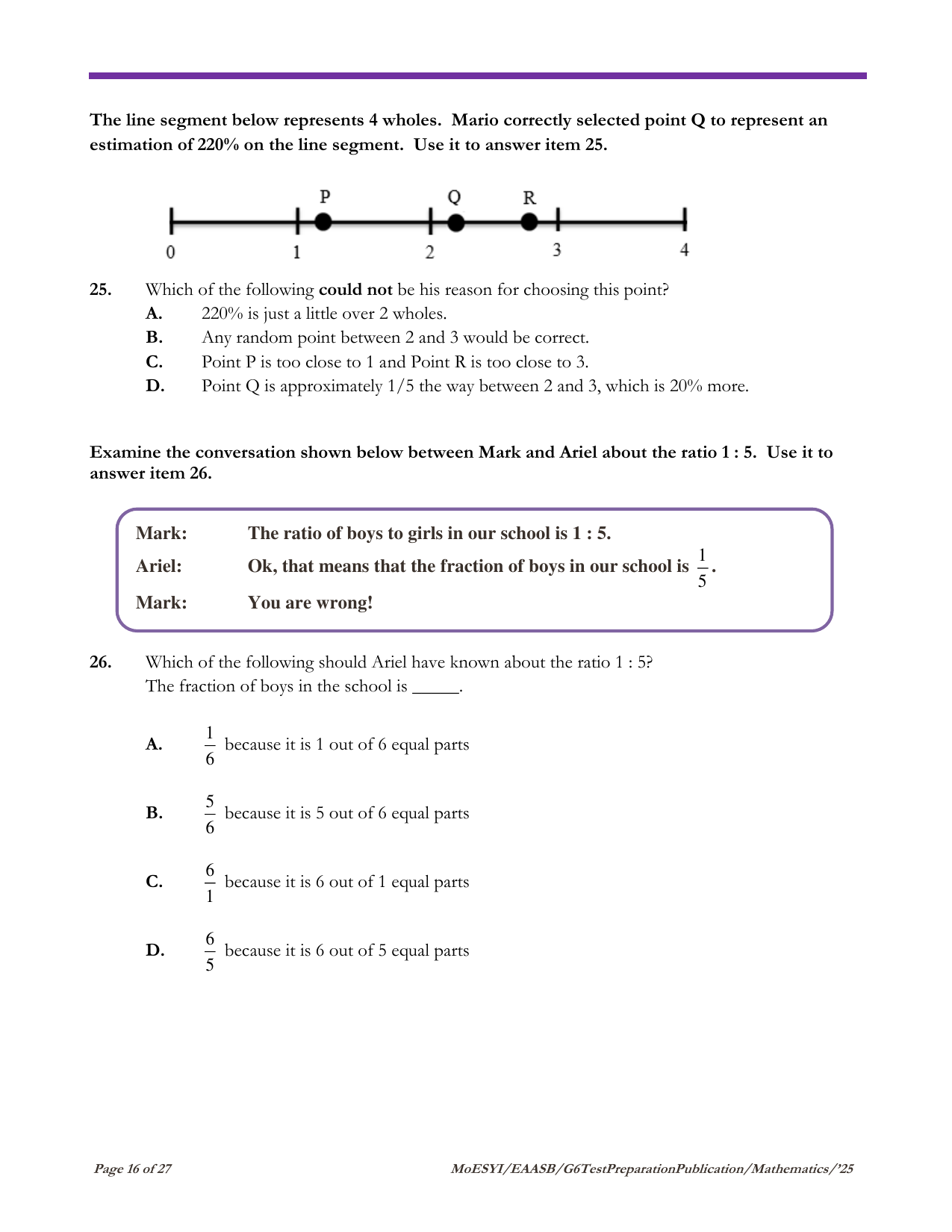 Stimulus for question 25