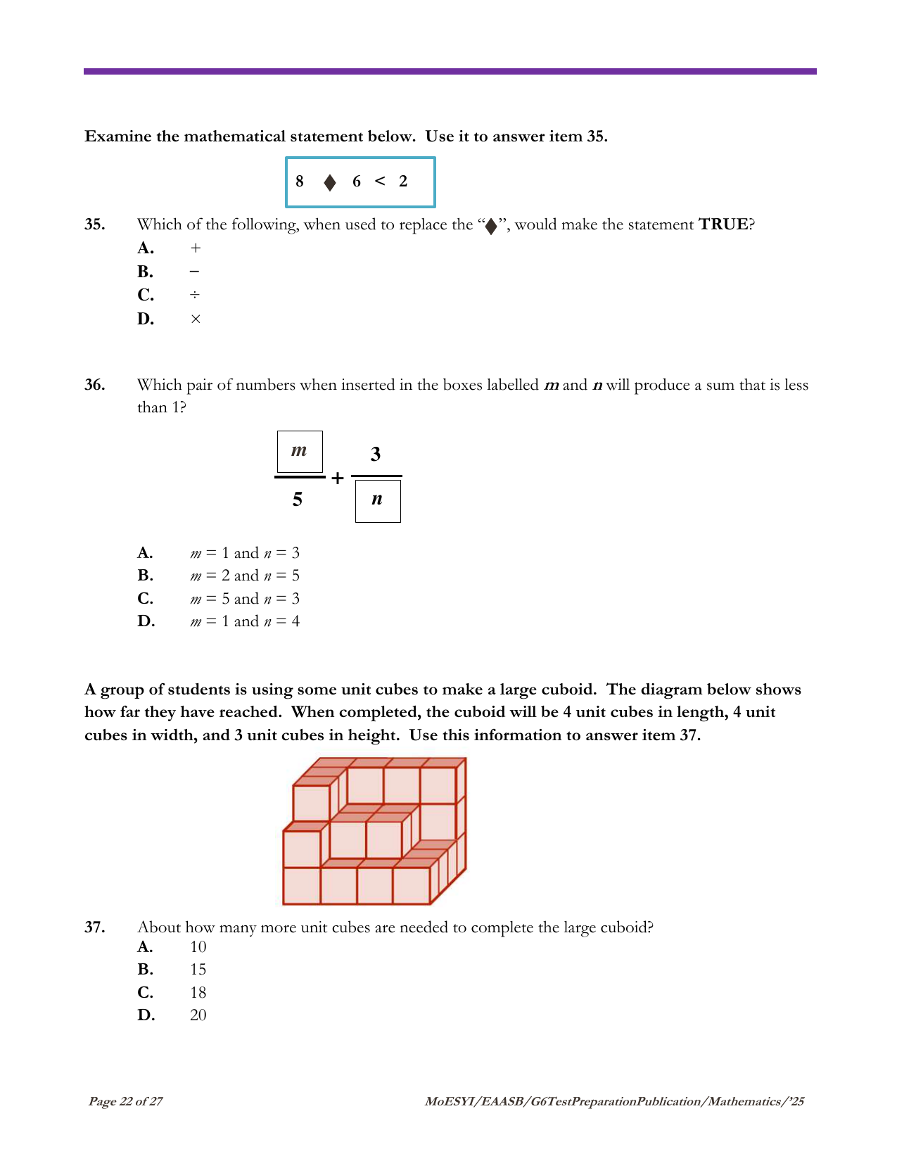 Stimulus for question 35